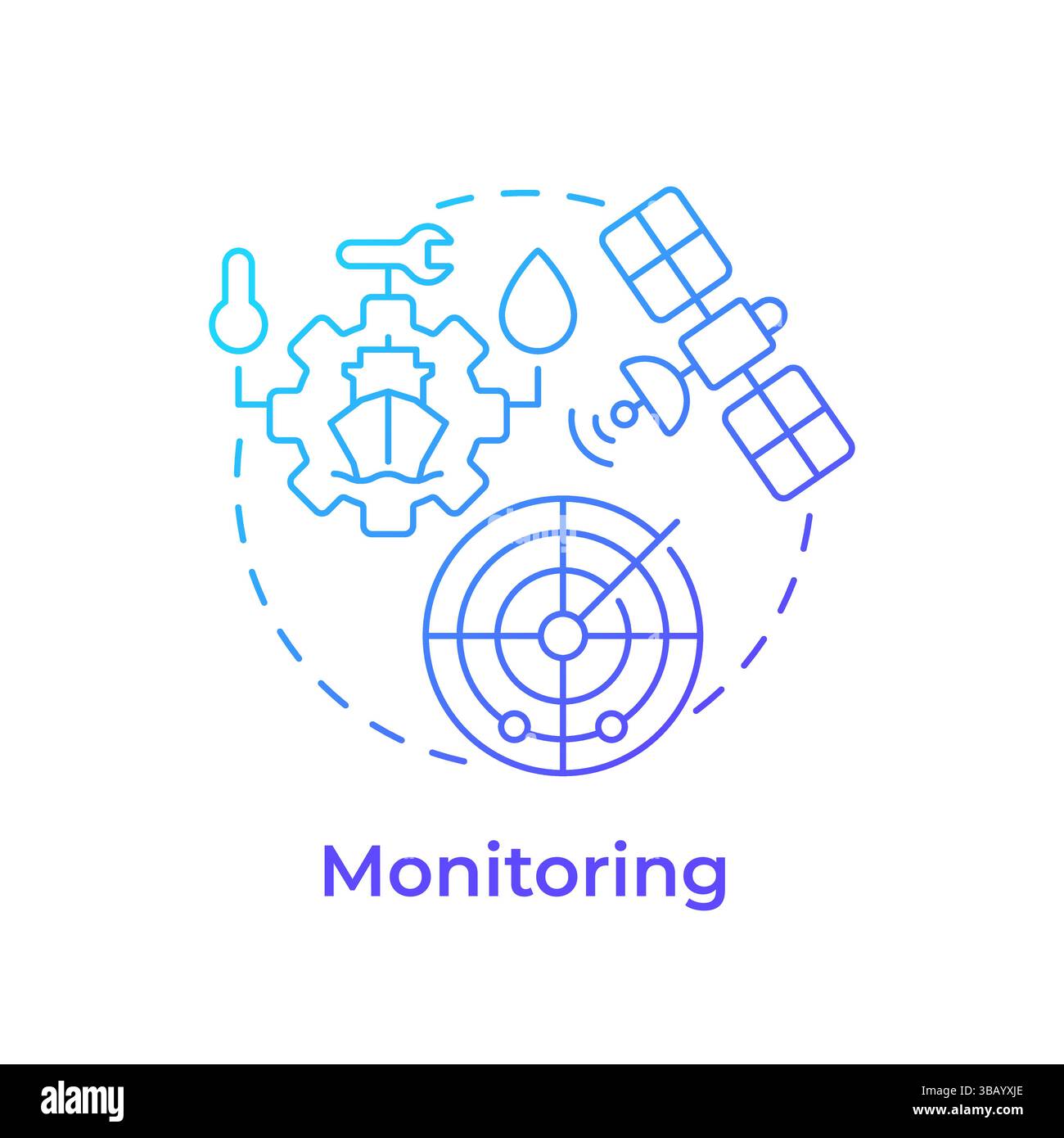 Monitoring blue gradient concept icon Stock Vector Image & Art - Alamy
