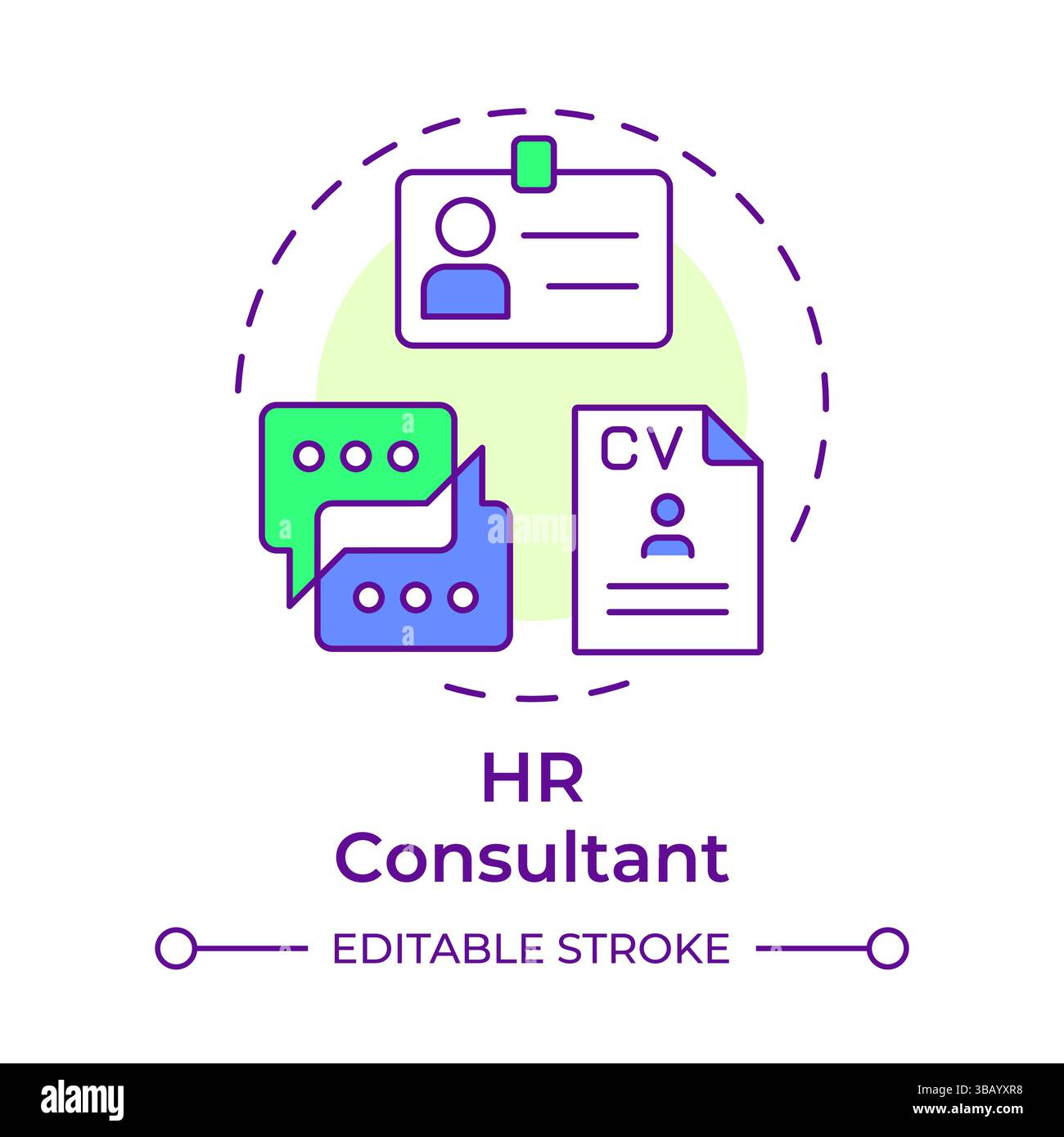 HR consultant multi color concept icon Stock Vector