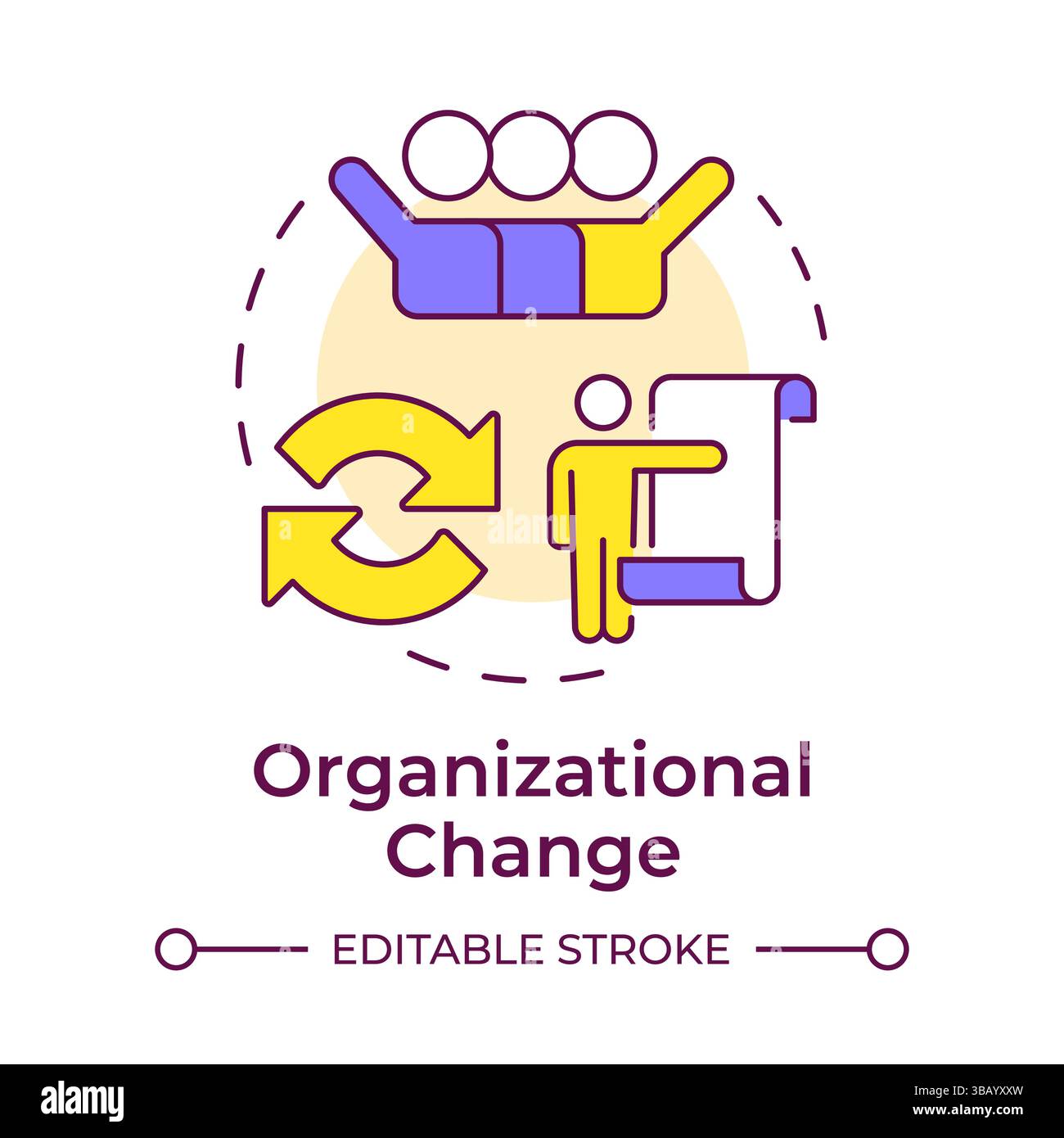 Organizational change multi color concept icon Stock Vector
