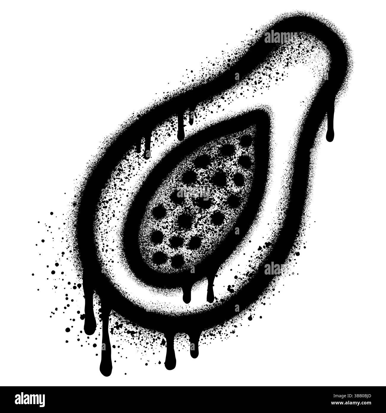 Spray Painted Graffiti Papaya Sprayed isolated on white background. Stock Vector