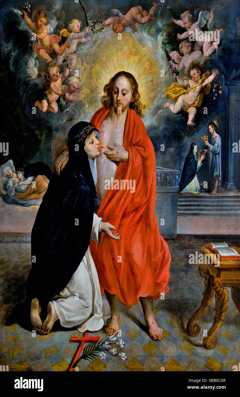 Saint catherine of siena drinks the blood from the lent hi-res stock ...