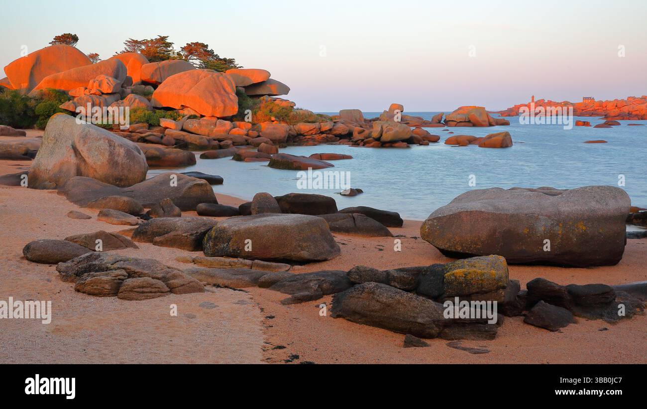 Pink Rocks France The Cote de Granit Rose (Pink Granite Coast) at Renote Island ...