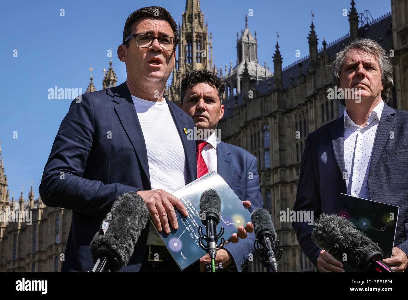 London, UK. 14th May, 2025. Metro Mayors Andy Burnham (Manchester ...