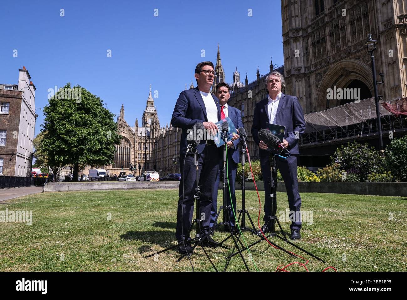 London, UK. 14th May, 2025. Metro Mayors Andy Burnham (Manchester ...