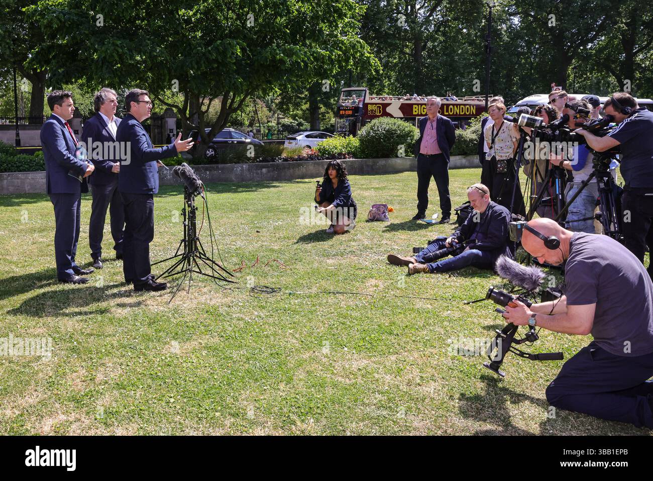 London, UK. 14th May, 2025. Metro Mayors Andy Burnham (Manchester ...