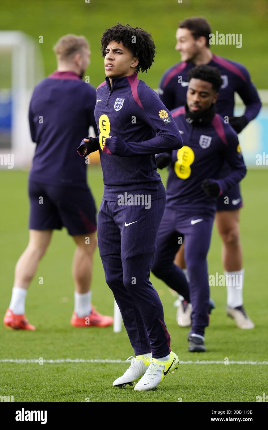 England's Rico Lewis during a training session at St George's Park ...