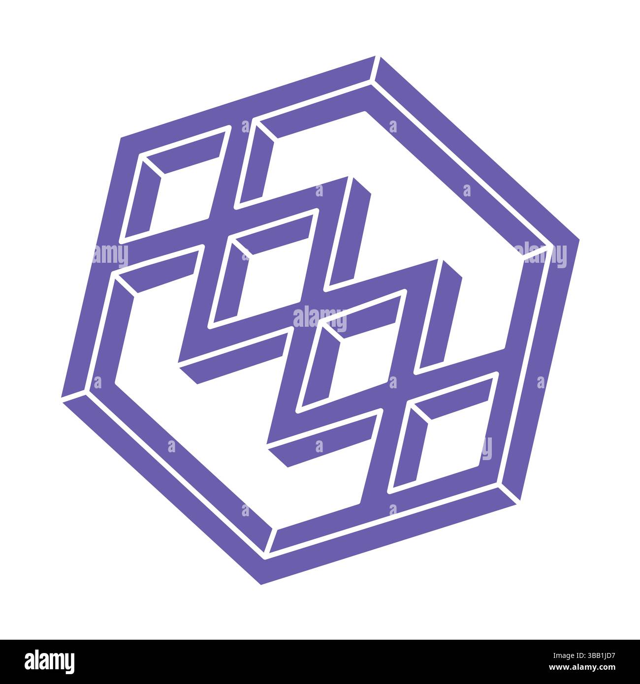 Escher paradox geometry. Optical illusion object. Sacred geometric ...