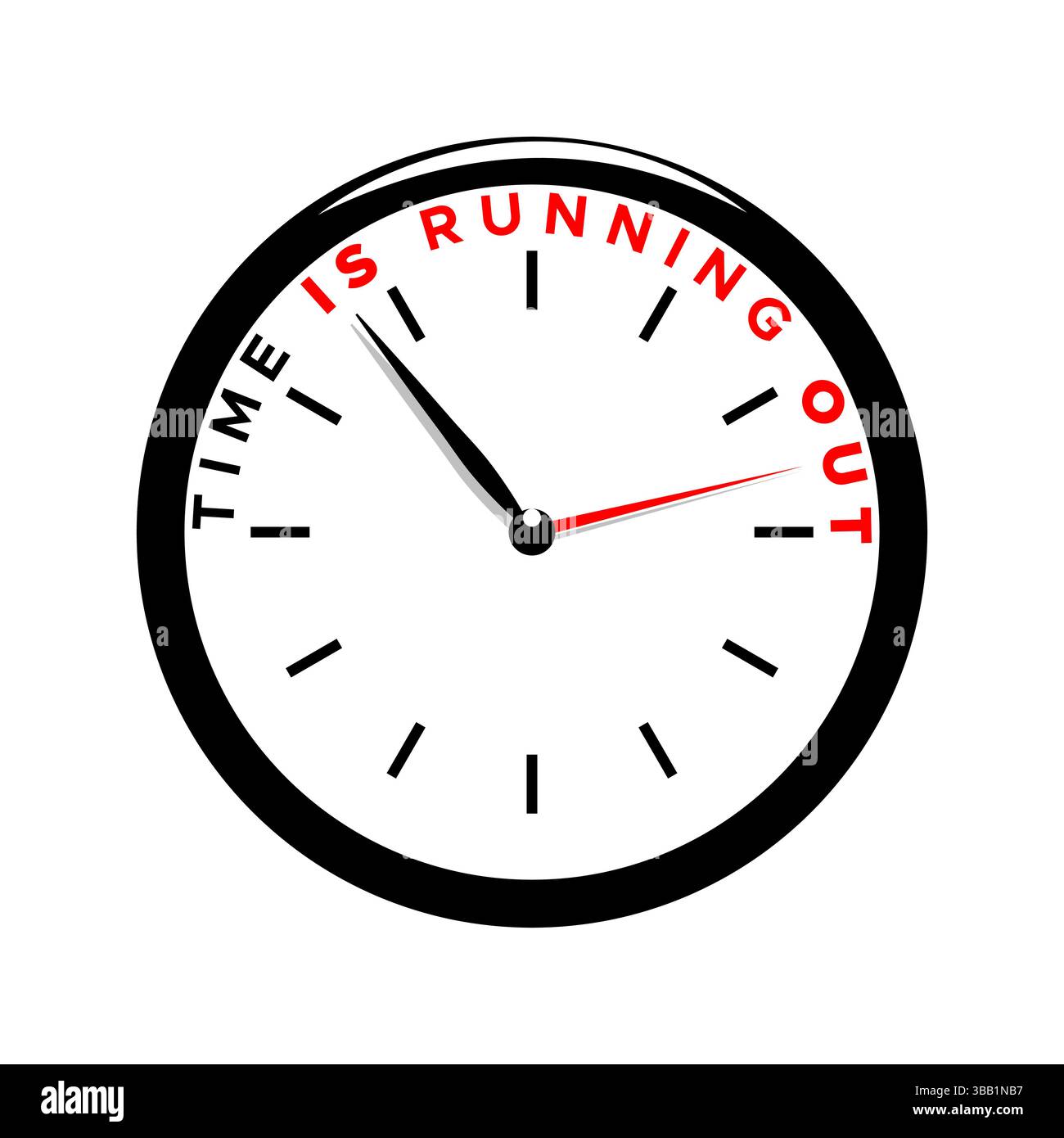 time is running typography with clock vector illustration design Stock Vector