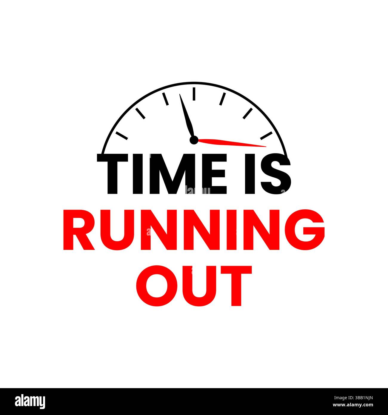 time is running out typography with clock vector illustration Stock Vector