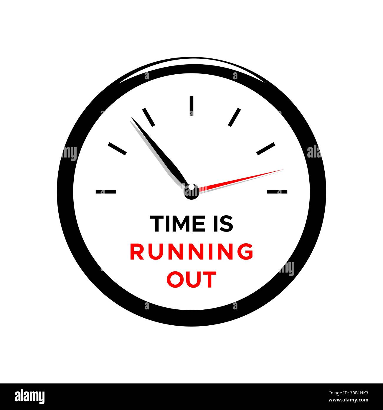 time is running out countdown deadline reminder clock concept vector illustration Stock Vector