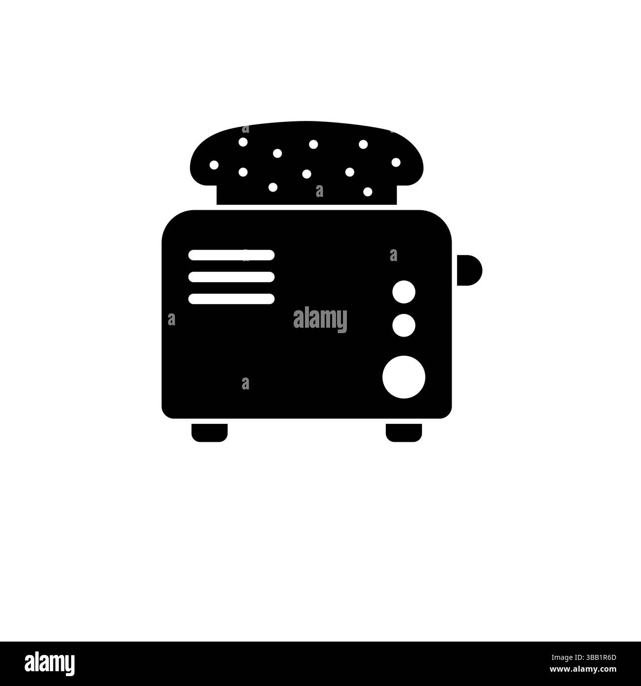 Toaster, Kitchen Electric Device for Toasts Solid Flat Vector Icon Isolated on White Background. Stock Vector