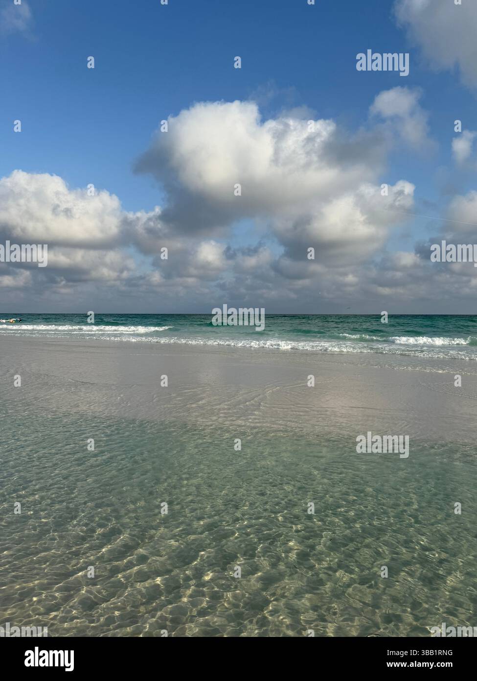 Sandbar over crystal clear Gulf of America water - Smartphone Captured Stock Image