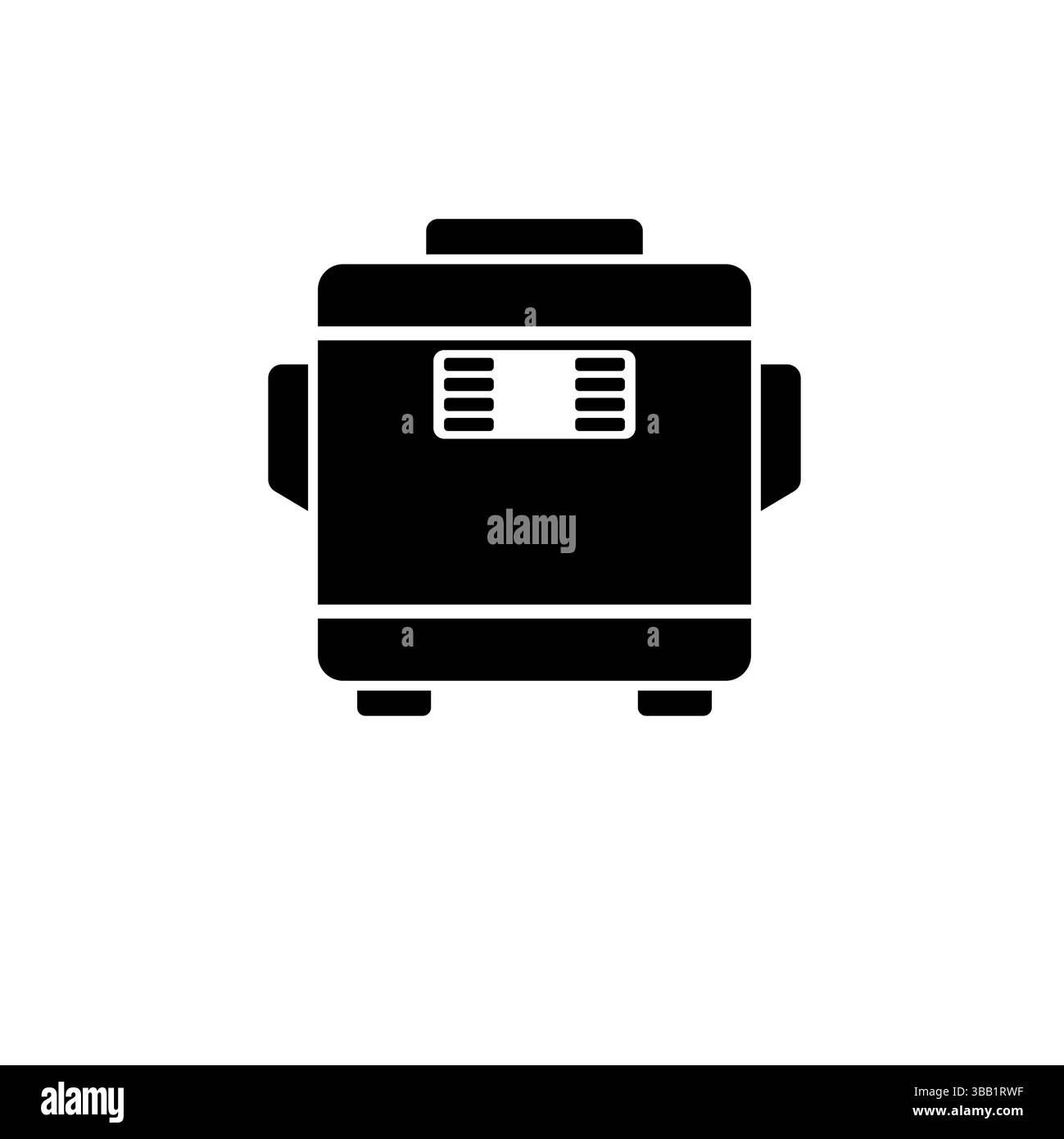 Multicooker, Kitchen Multi Cooker Machine Solid Flat Vector Icon Isolated on White Background. Stock Vector