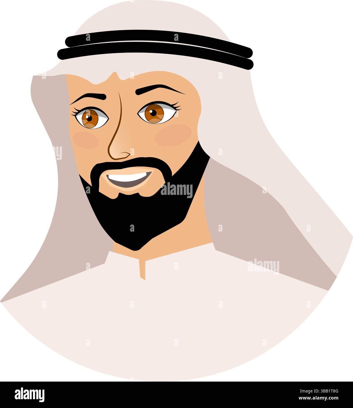 Vector people. Avatar. Cheerful Arab man in traditional clothing ...