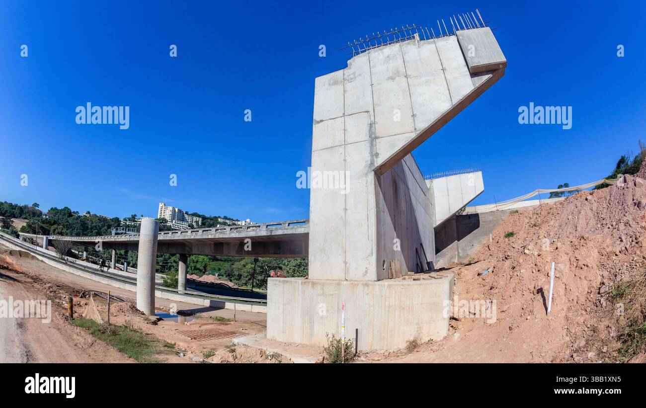 Fly Over Construction Ramp Construction new road highway fly-over bridge ramp concrete molds close ...