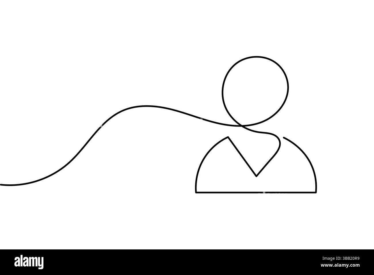 User person icon continuous one line drawing isolate outline vector ...
