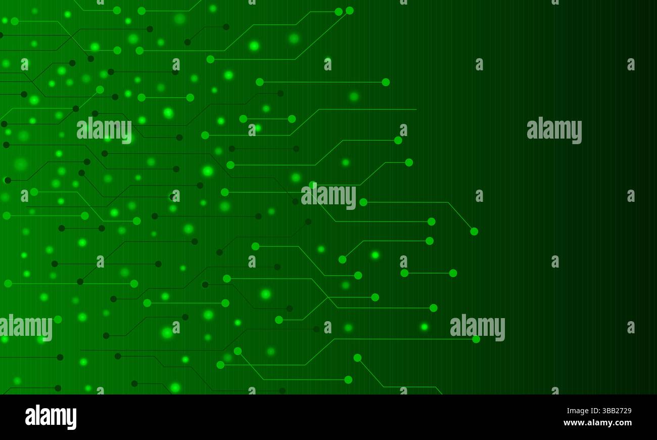 Vector abstract green electronic circuit technology background Stock ...