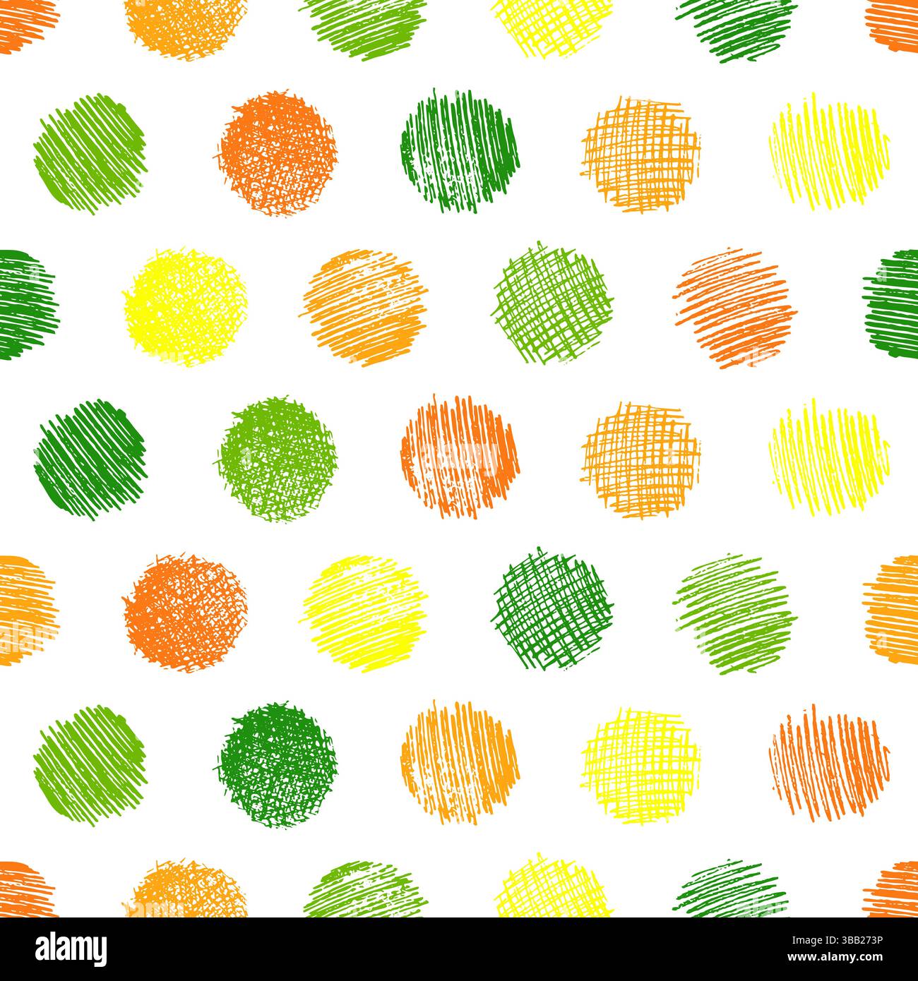 Seamless pattern with hand drawn black circle scribble smear. Abstract grunge texture. Vector illustration Stock Vector