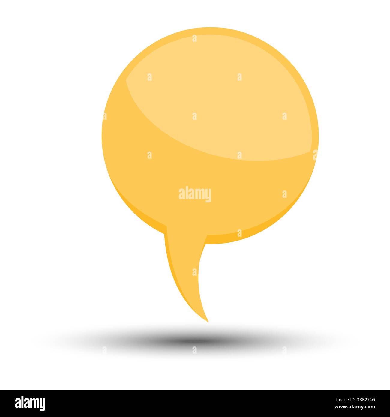 Yellow cartoon comic balloon speech bubble without phrases and with ...