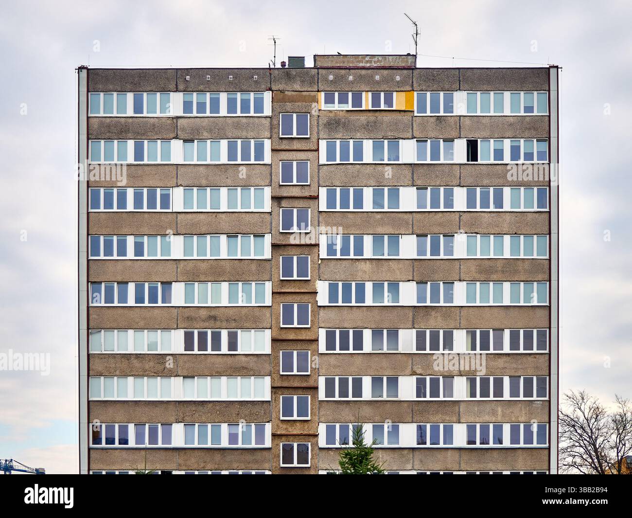Image showcasing Tall Concrete Apartment Building in Urban Poland Stock Photo - Alamy