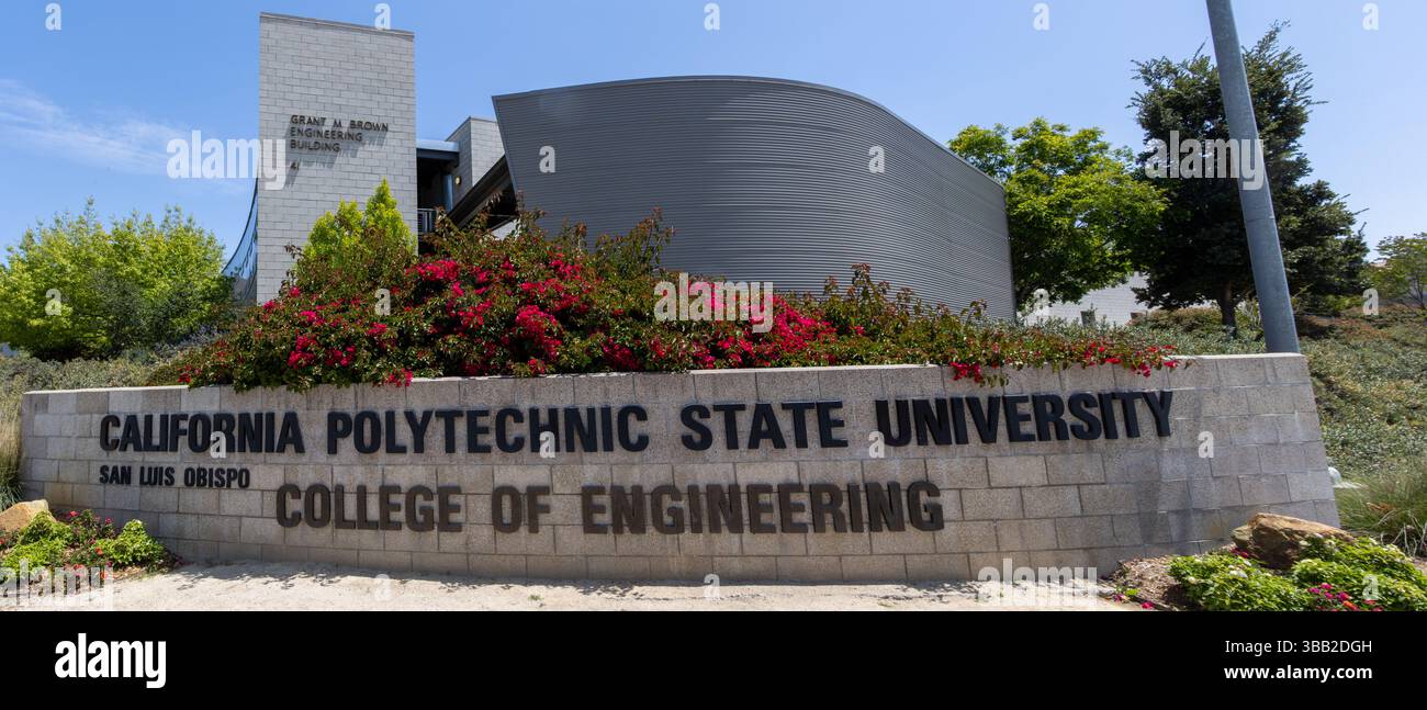 San Luis Obispo, CA May 3 2025 Sign for the college of engineering