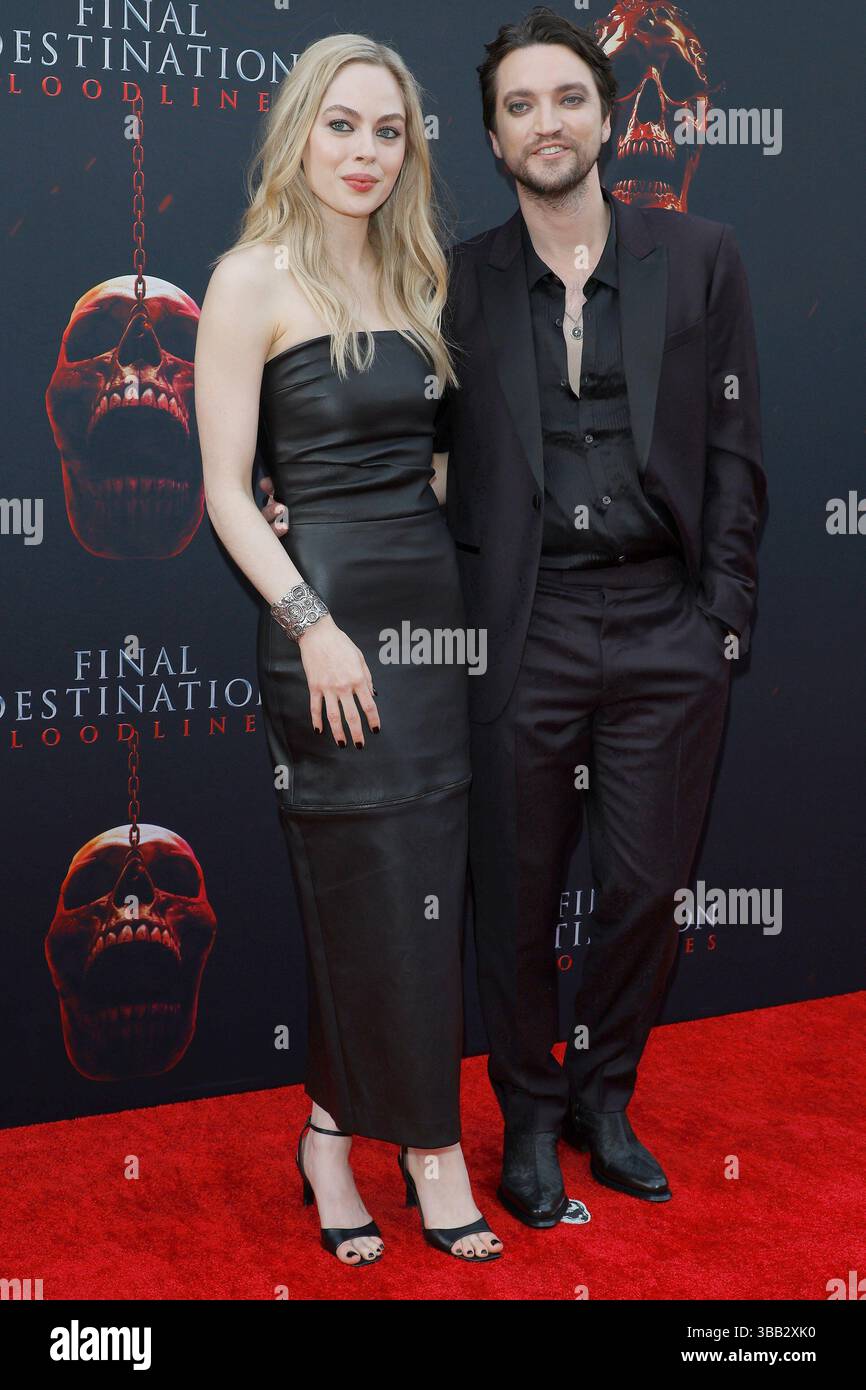 Sarah Dugdale and Richard Harmon at the premiere of Final Destination: Bloodlines