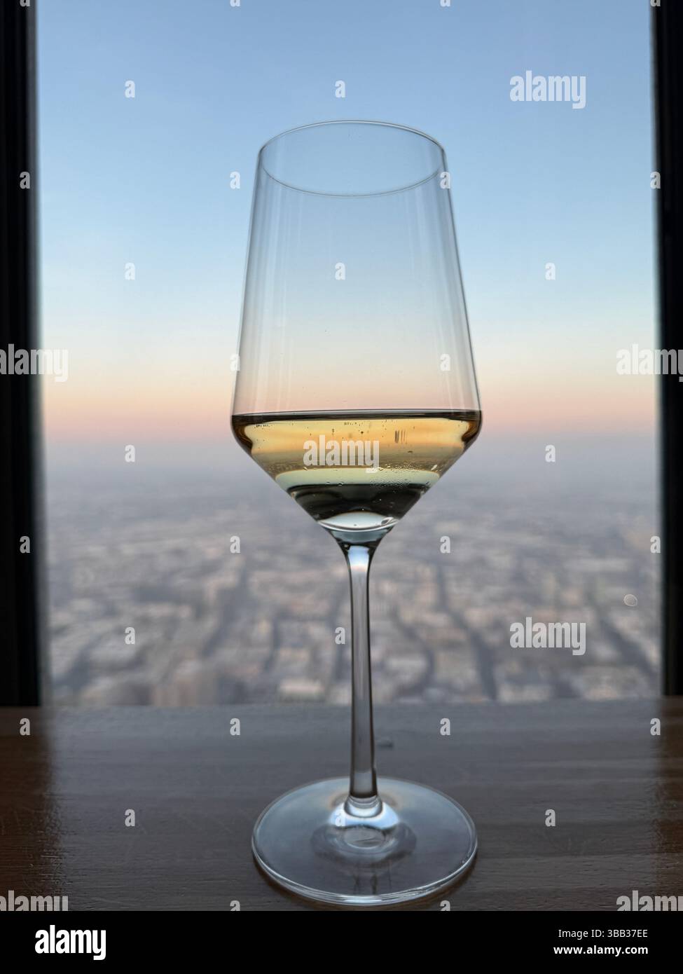White wine at 71Above in Los Angeles, California - Smartphone Captured Stock Image
