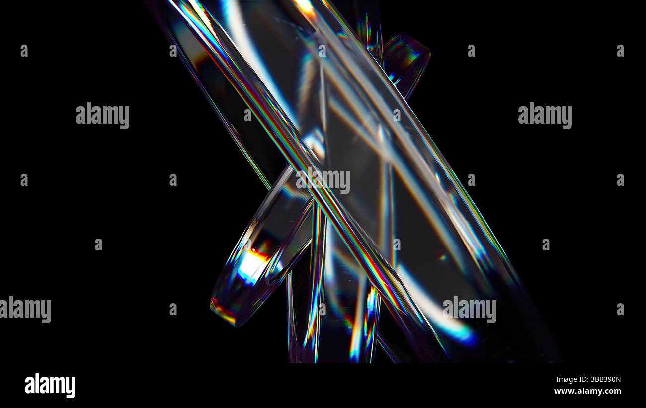 Glass circle composition. Computer generated 3d render Stock Photo