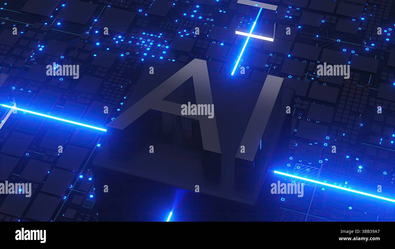 AI 3d text. Computer generated Stock Photo