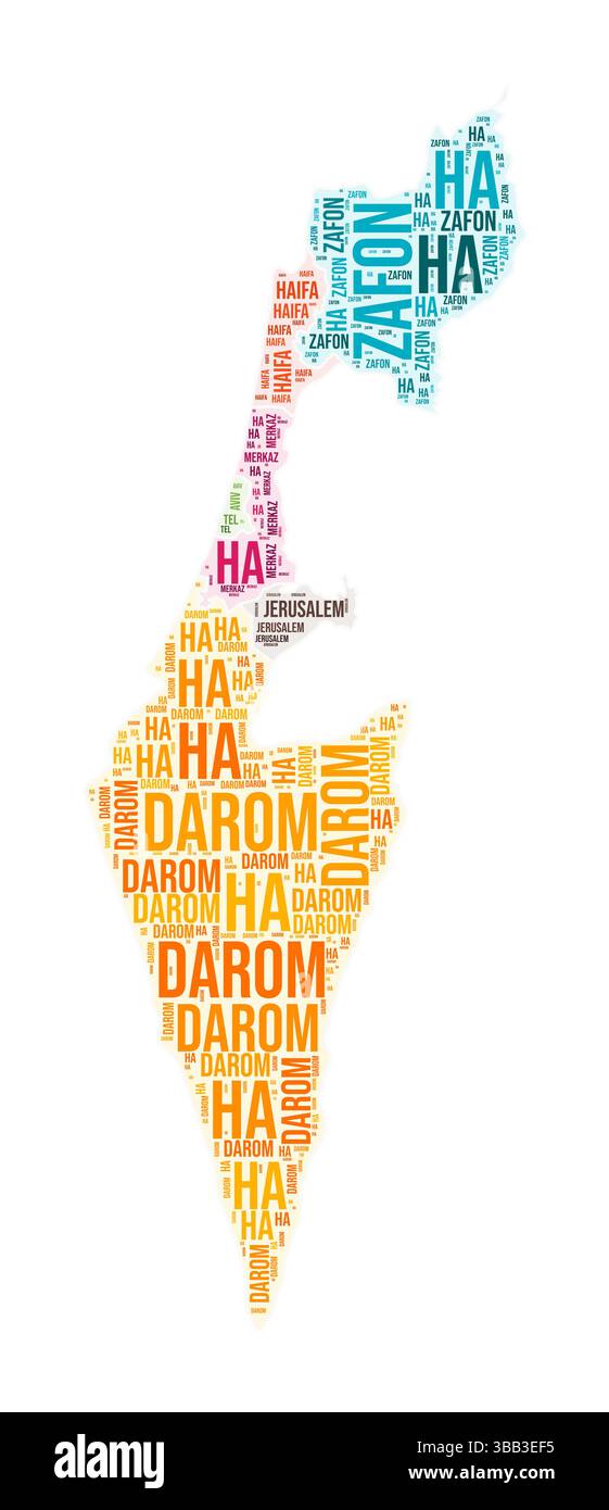 Israel Word Design Israel region word cloud. Country shape design. Israel colored ...
