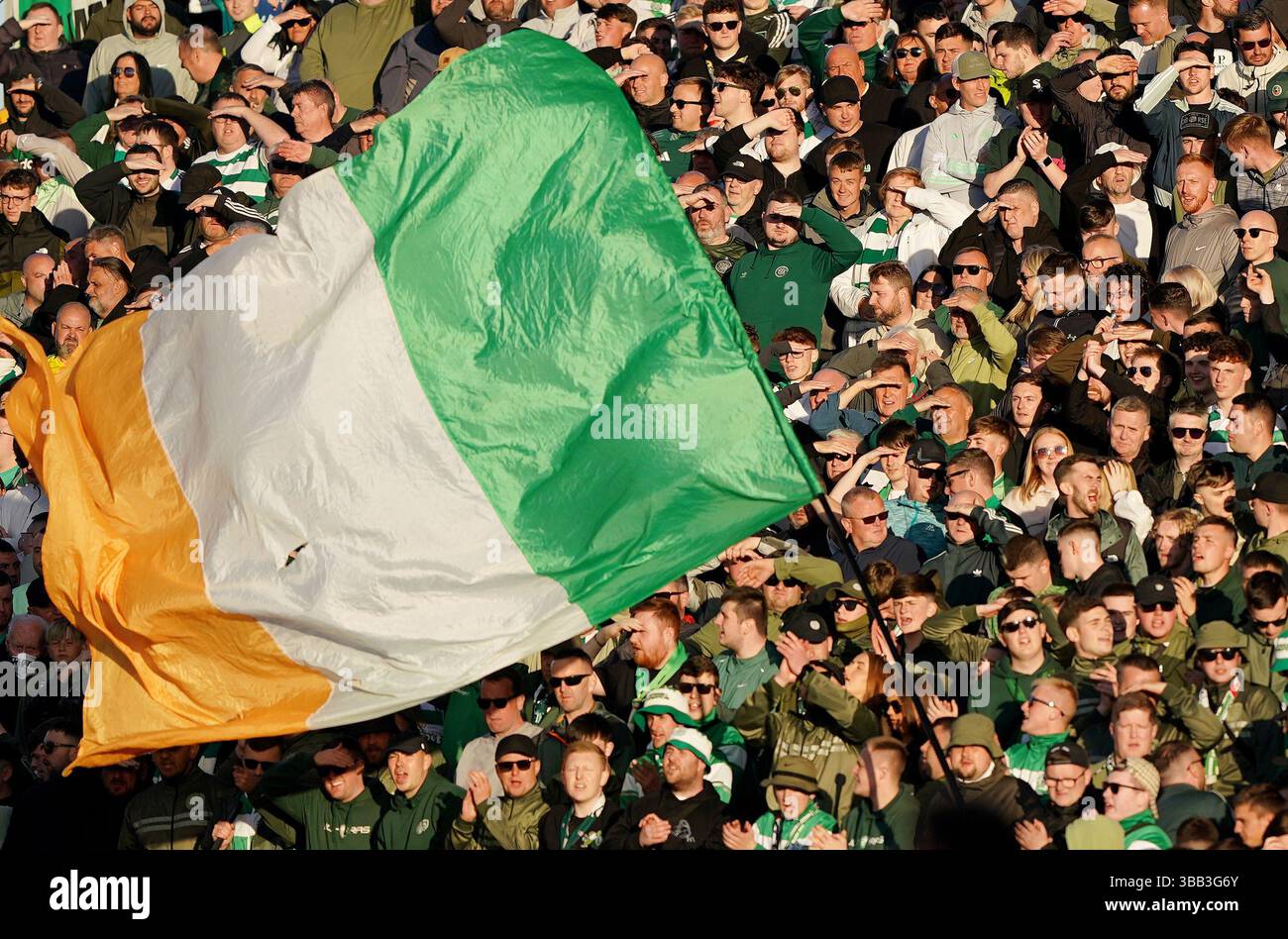 Celtic fans during the William Hill Premiership match at Pittodrie ...