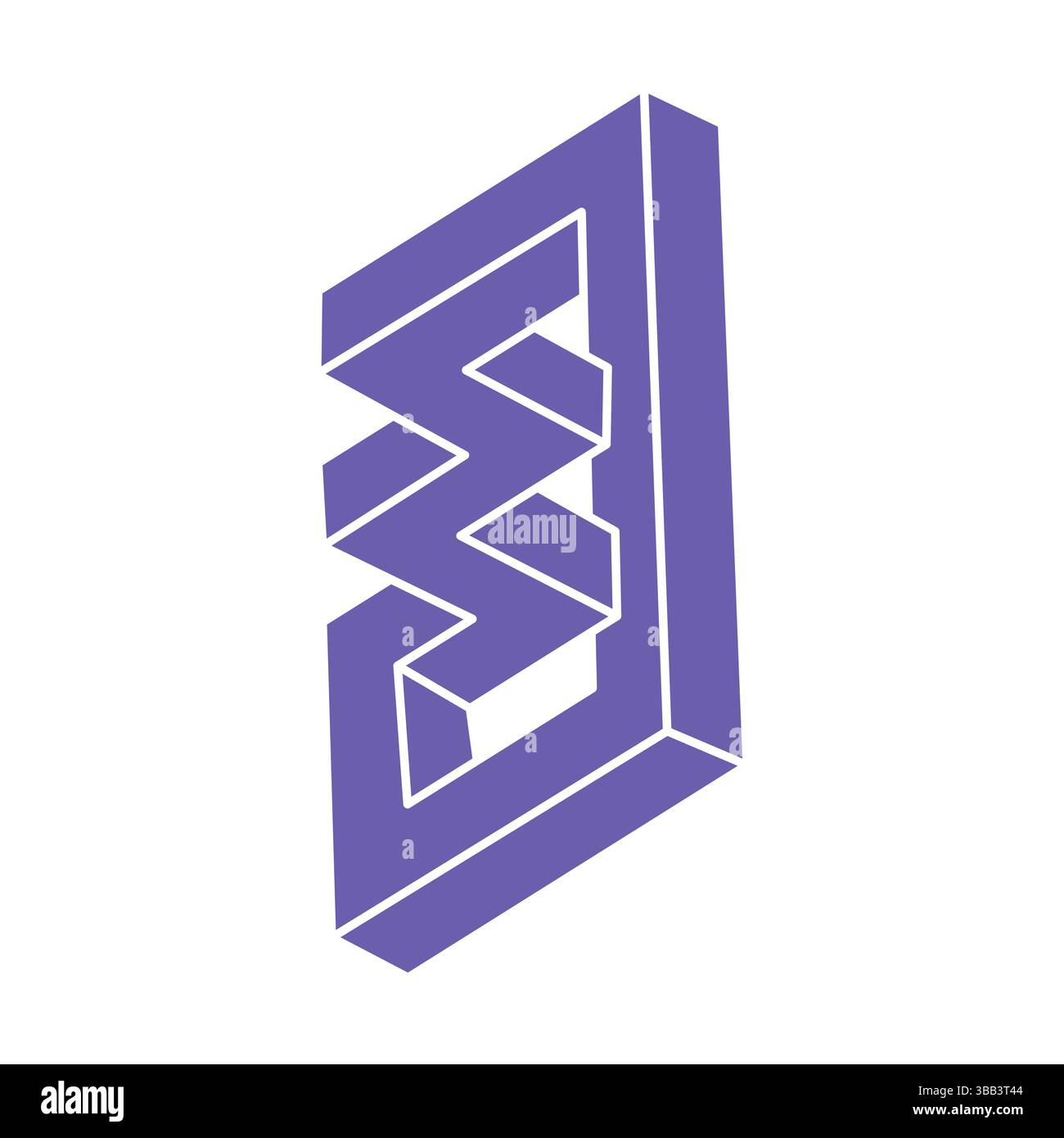 Impossible shapes, optical illusion logo, vector. Optical art objects. Geometric figure. Stock Vector