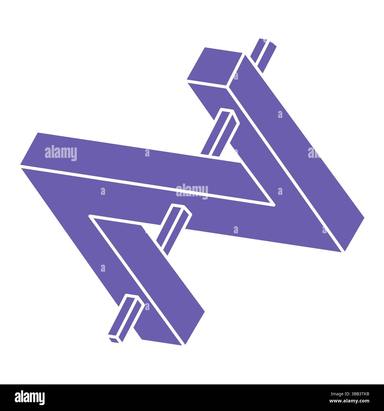 Impossible shapes. Sacred geometry figure. Optical illusion logo ...