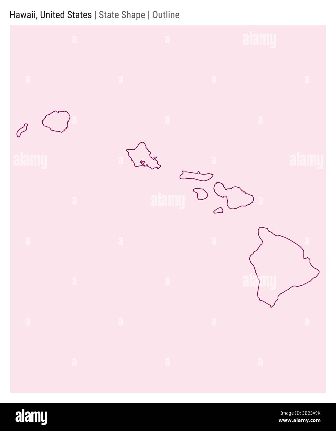 Map of hawaii territory hi-res stock photography and images - Alamy, image size:1083x1390