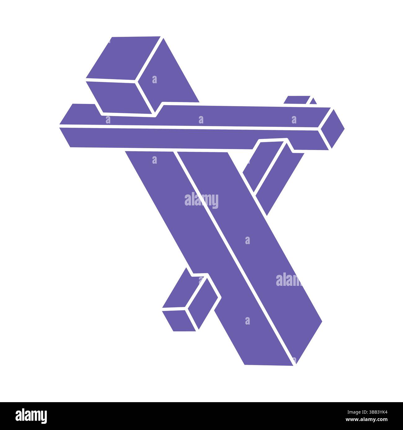 Impossible shapes. Sacred geometry figure. Optical illusion. Abstract ...