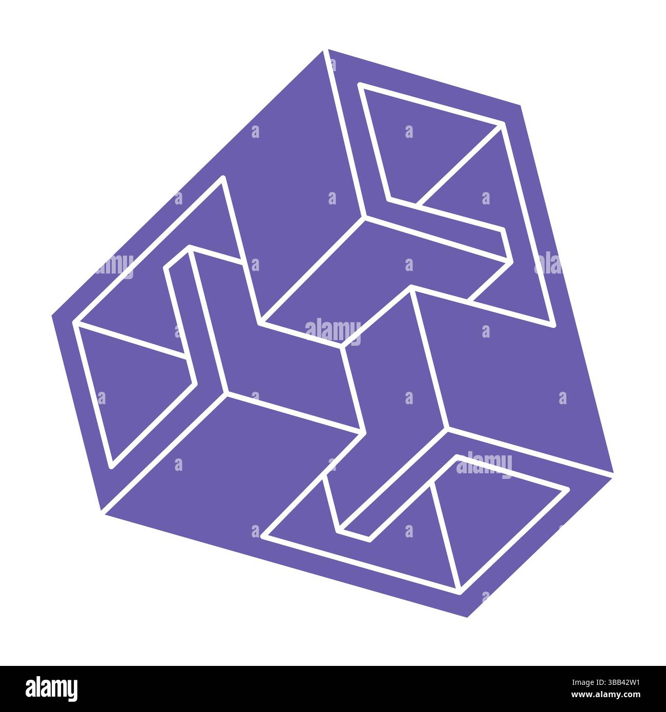 Optical illusion. Impossible shapes vector. Optical art object ...
