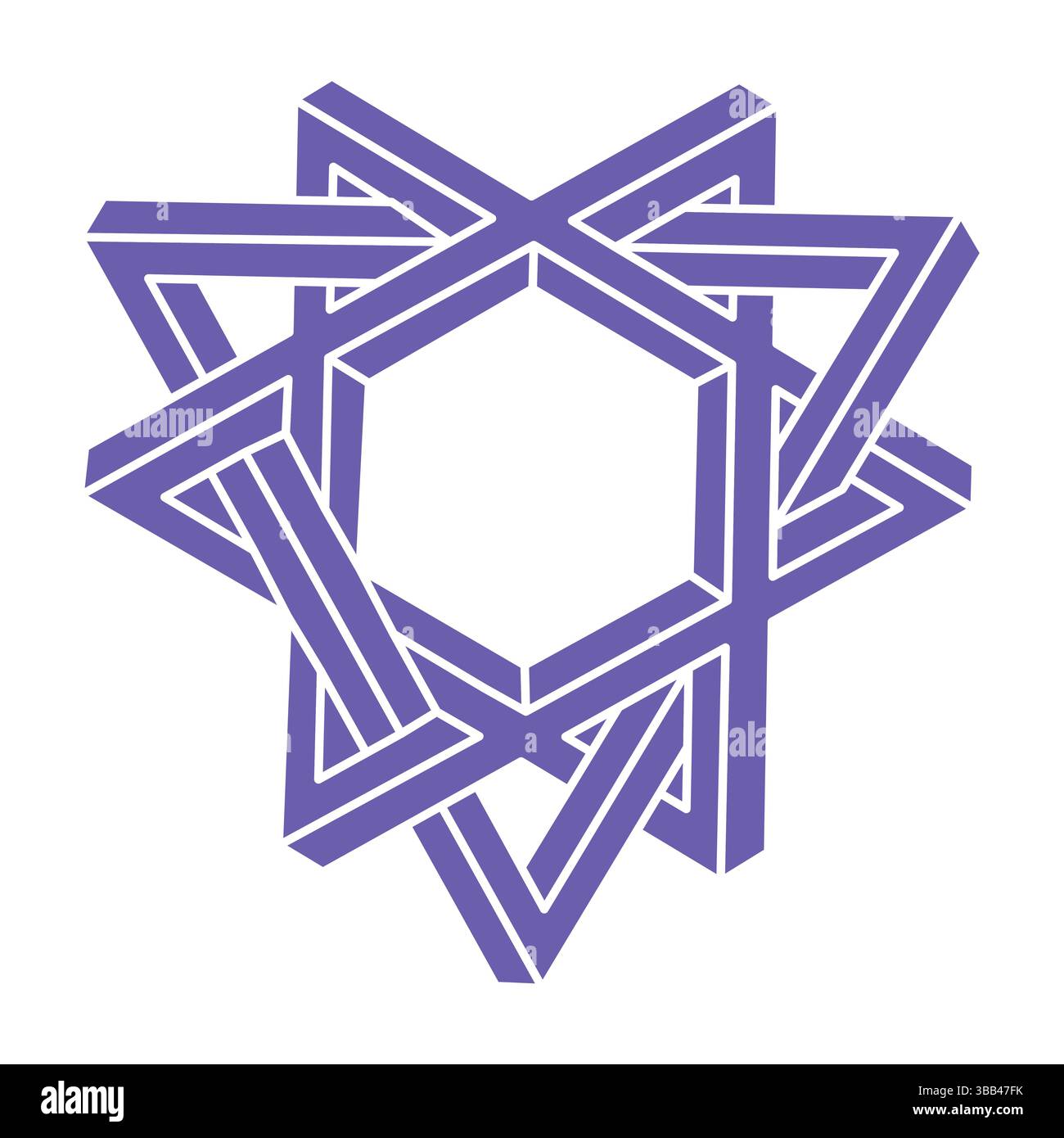 Impossible shapes, optical illusion logo, vector. Optical art objects. Geometric figures. Stock Vector