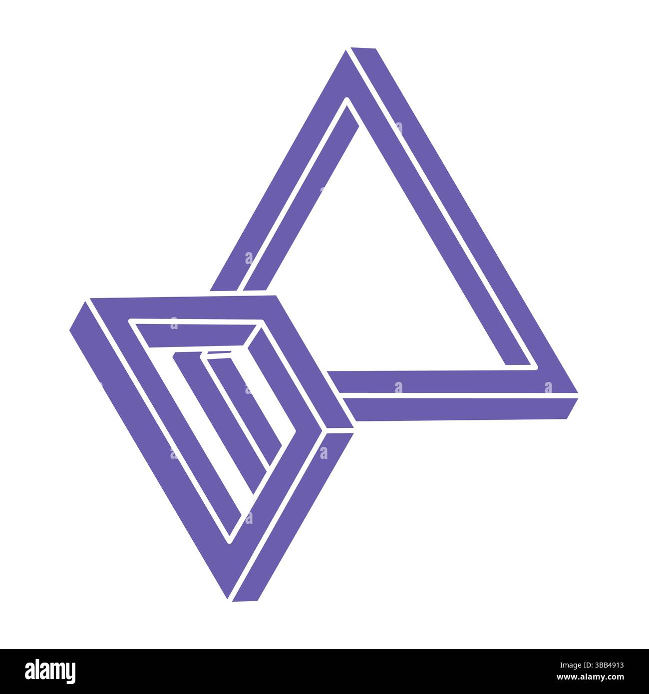 Impossible shapes, optical illusion logo, vector. Optical art objects. Geometric figures. Stock Vector