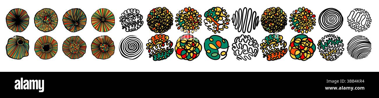 Color Coded Hatching Set of color graphic elements. Hatching. hand drawing. Not AI, Vector ...