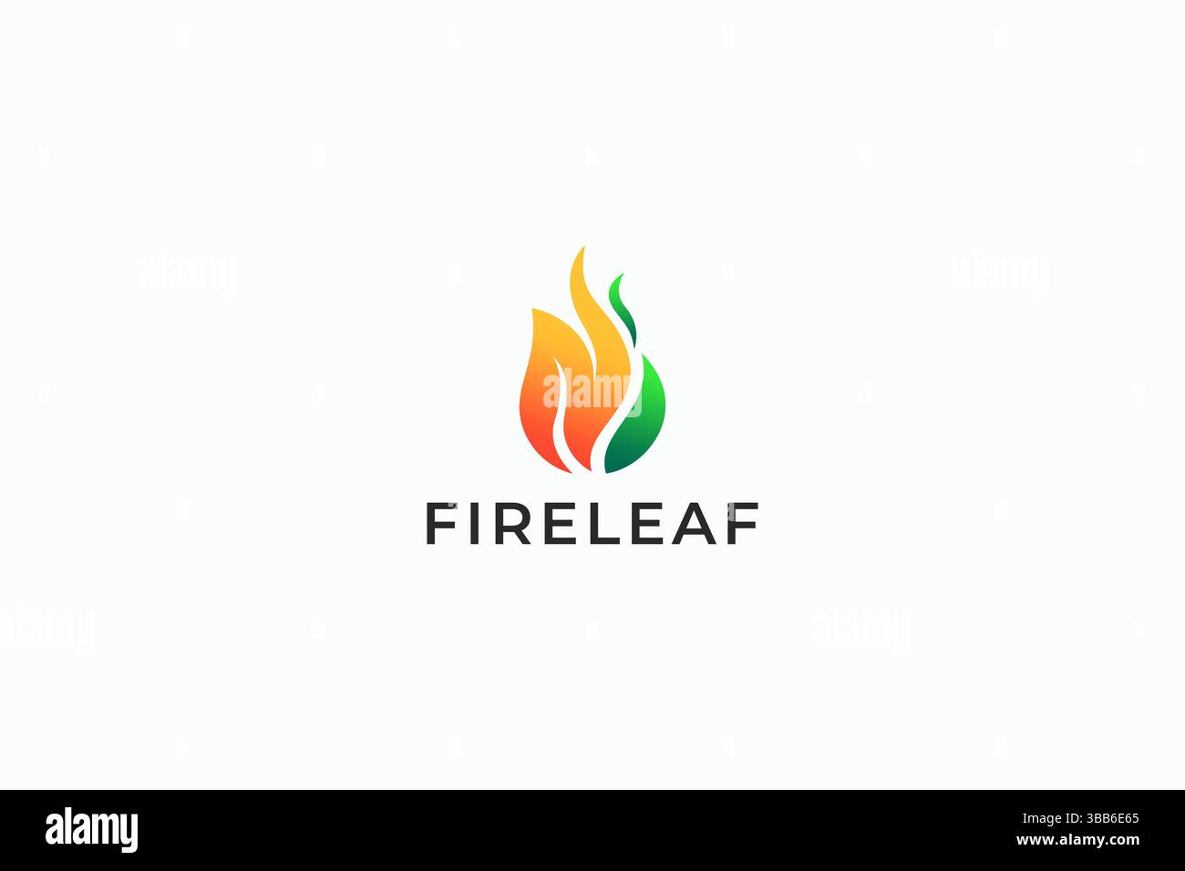 Flame and Leaf Combination Abstract Shape Logo Concept Stock Vector