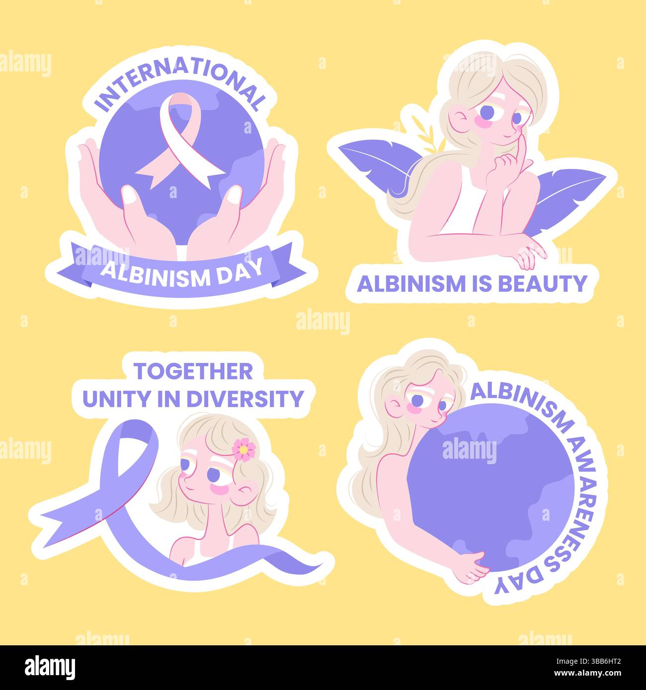 Flat Illustration Template for International Albinism Awareness Label ...