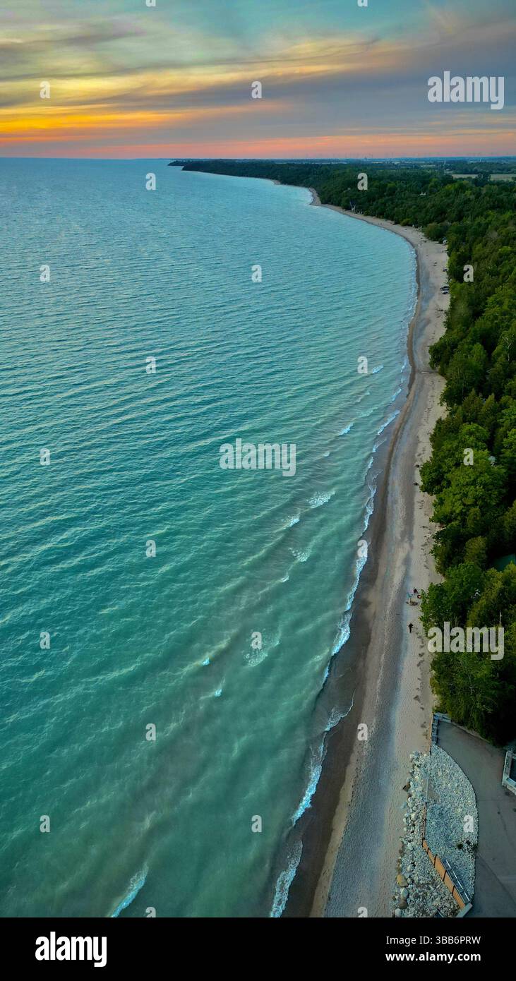 Aerial Views of Point Farms Provincial Park at Sunset Stock Photo - Alamy