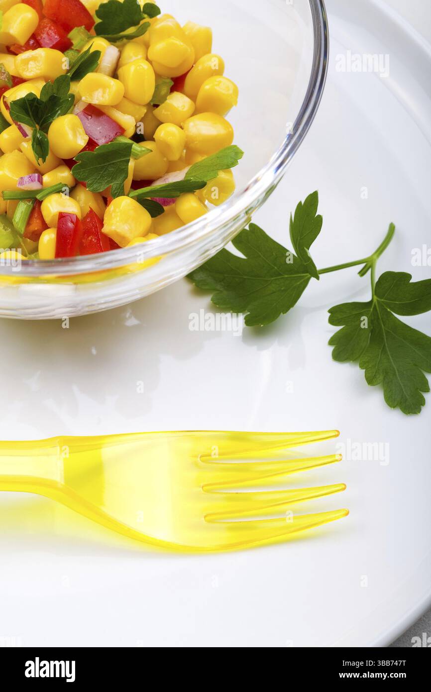 Eating a salad. scene from salad bar Stock Photo