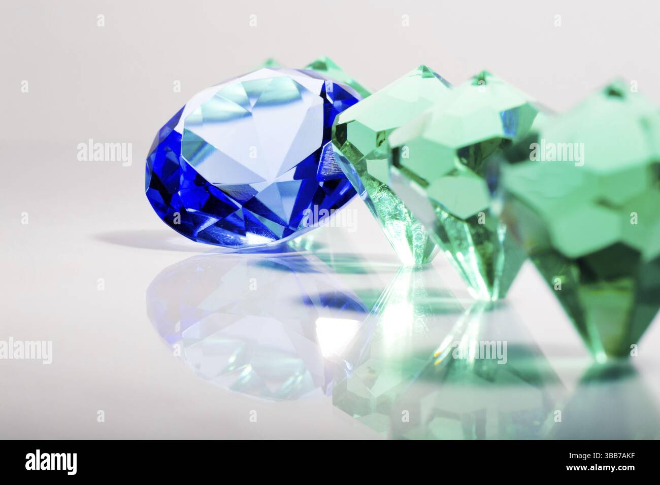 The diamond on the white table Stock Photo