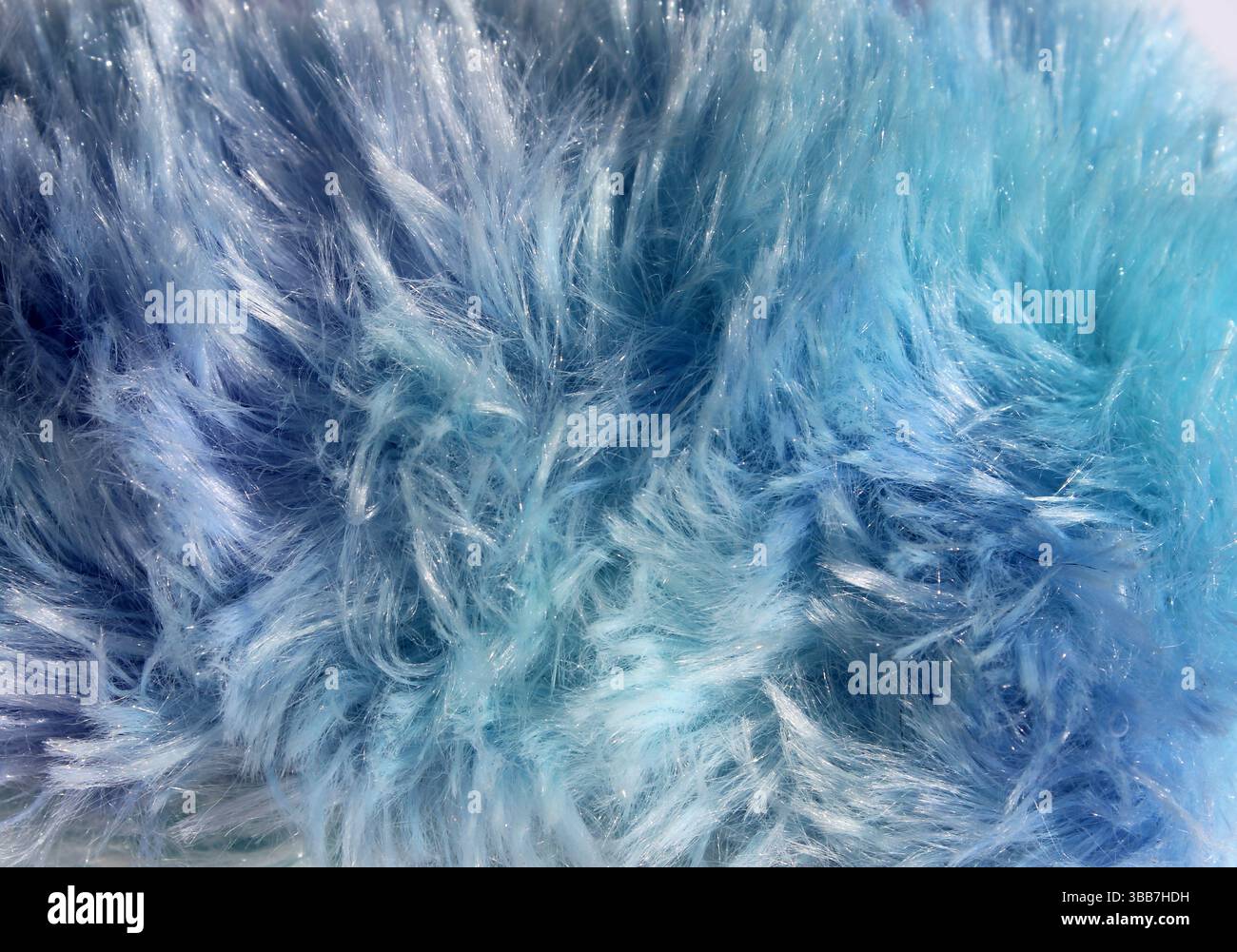Blue plush fabric abstract textured background Stock Photo