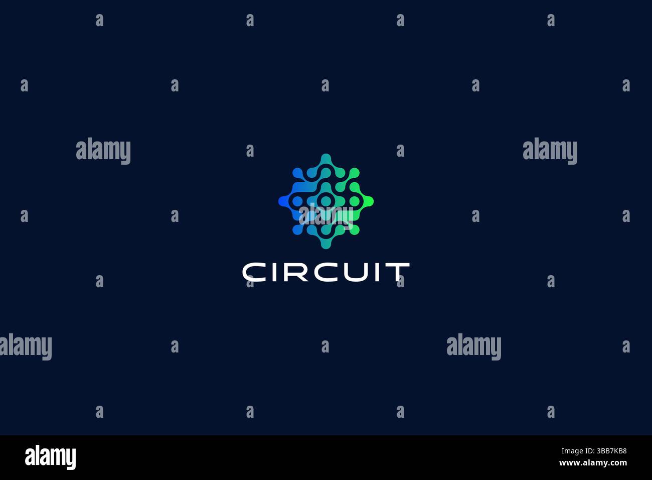 Electronic Circuit Motherboard and Processor Chip Hardware Logo Concept for Business Digital and Computer Gradient Color Stock Vector