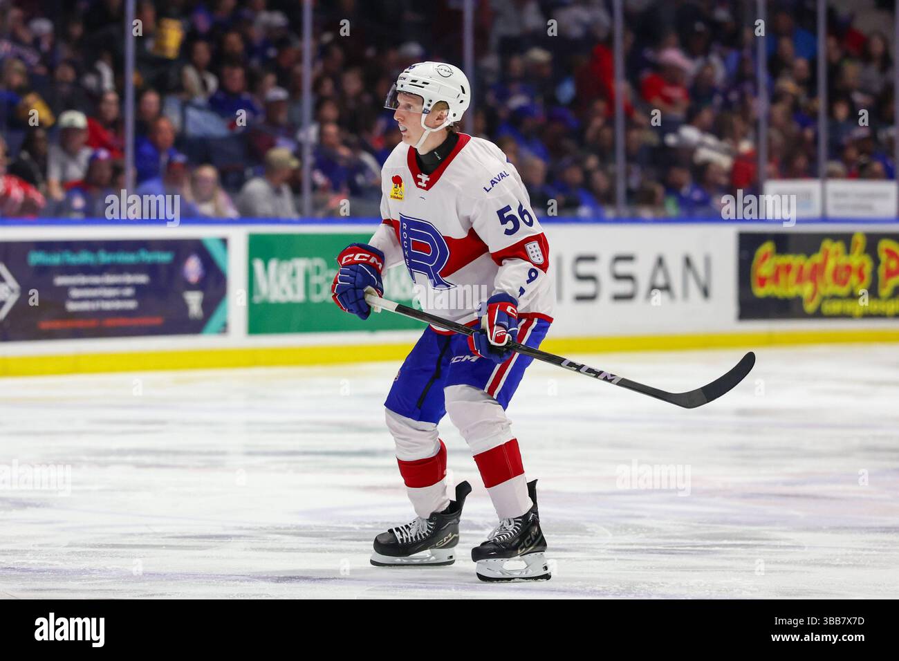 Rochester, New York, USA. 14th May, 2025. Laval Rocket defenseman Adam ...