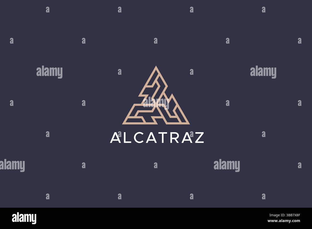 Monogram Letter A with Geometric Triangle Line Concept Logo Icon Stock Vector