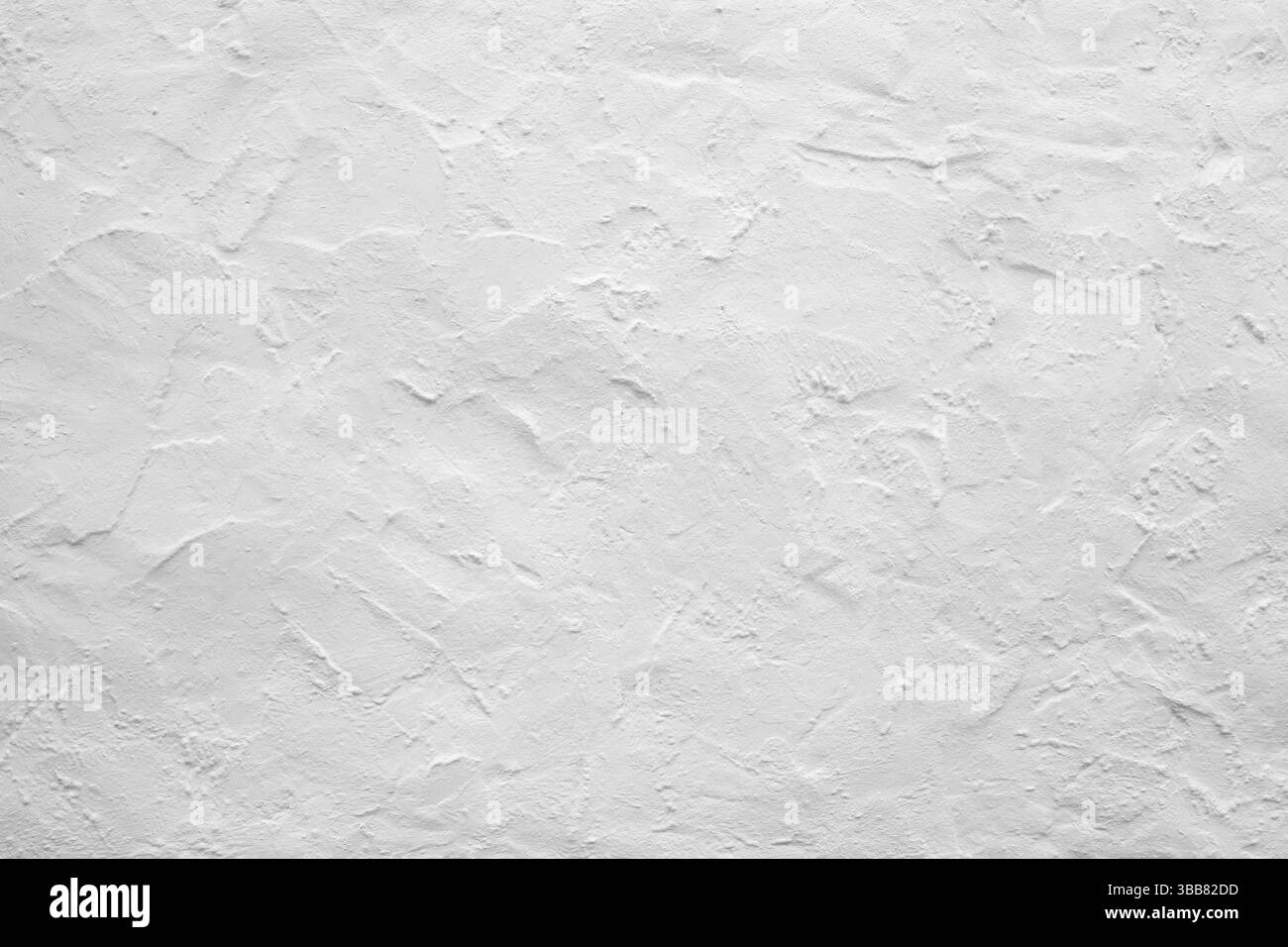 Rendered external house wall background backdrop, painted white. Building technique concept. Stock Photo
