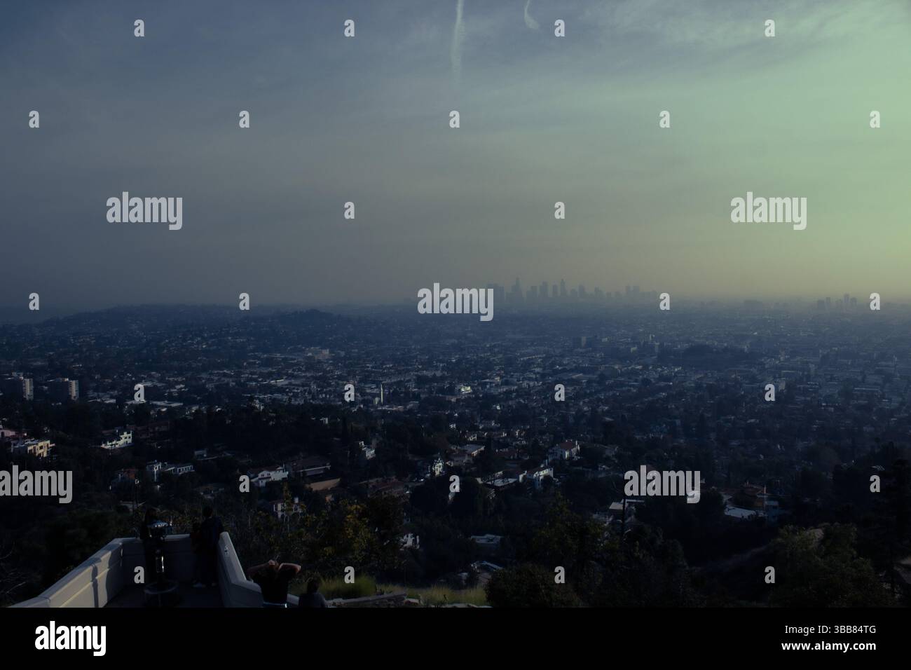 A panoramic-like view of Central Los Angeles Stock Photo